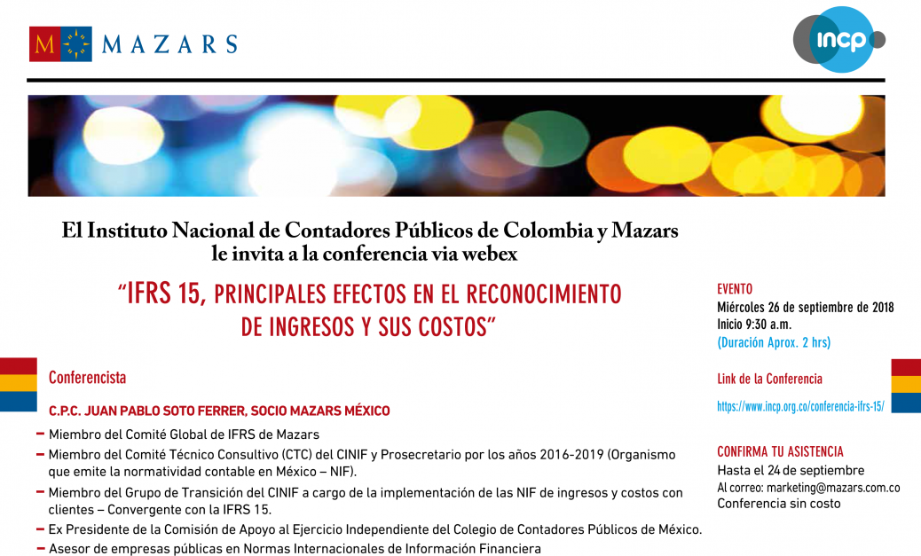 Conferencia IFRS 15 - Mazars Colombia - INCP - v2